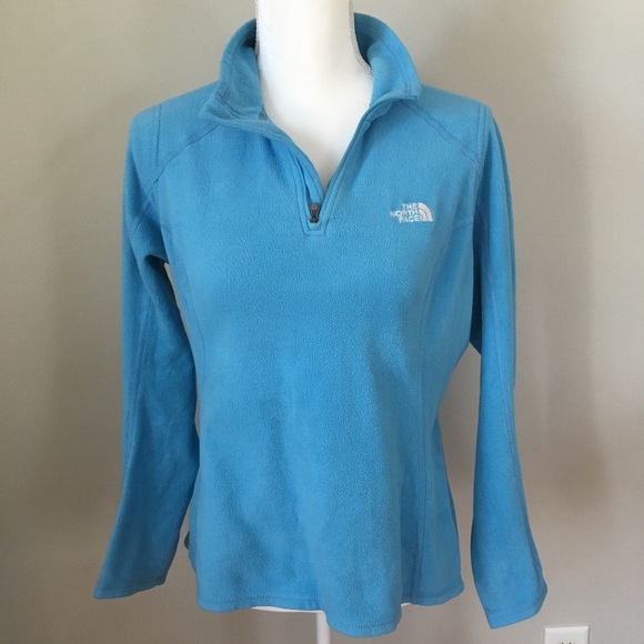 The North Face Tops - The North Face Women's Light Blue Quarter-Zip Fleece Pullover